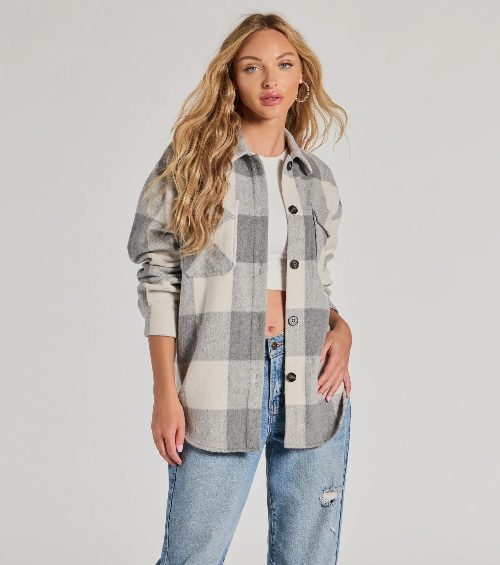 Cozy Season Plaid Button-Down Shacket